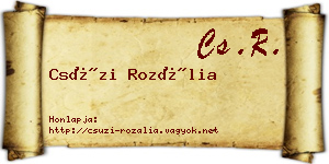 Csúzi Rozália névjegykártya